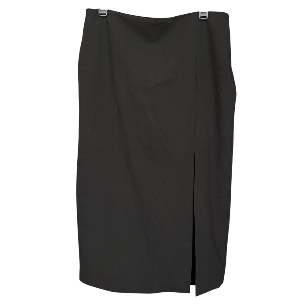 MICHAEL Michael Kors Black Poly Blend Front Slit Side Zip Pencil Skirt Size 10